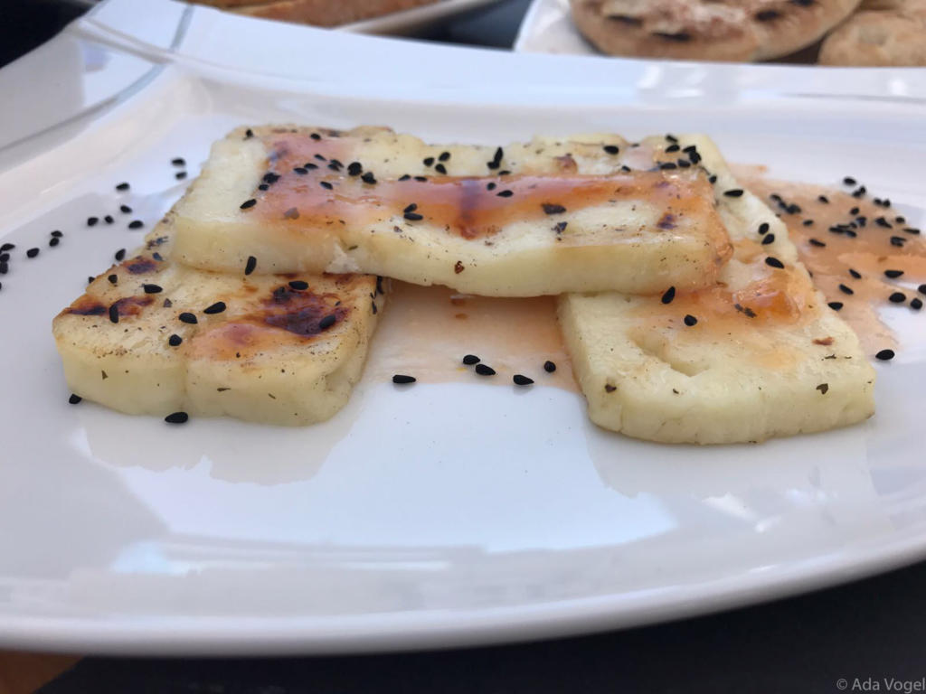 Grilled Halloumi with poppy seeds